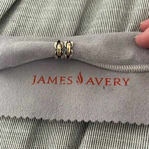 James Avery Retired 14K yellow gold/Sterling Silver Enduring Bond Posts Earrings